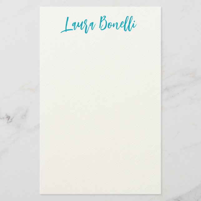 Minimalist Professional Handwrite Plain Name Title Briefpapier (Vorderseite)