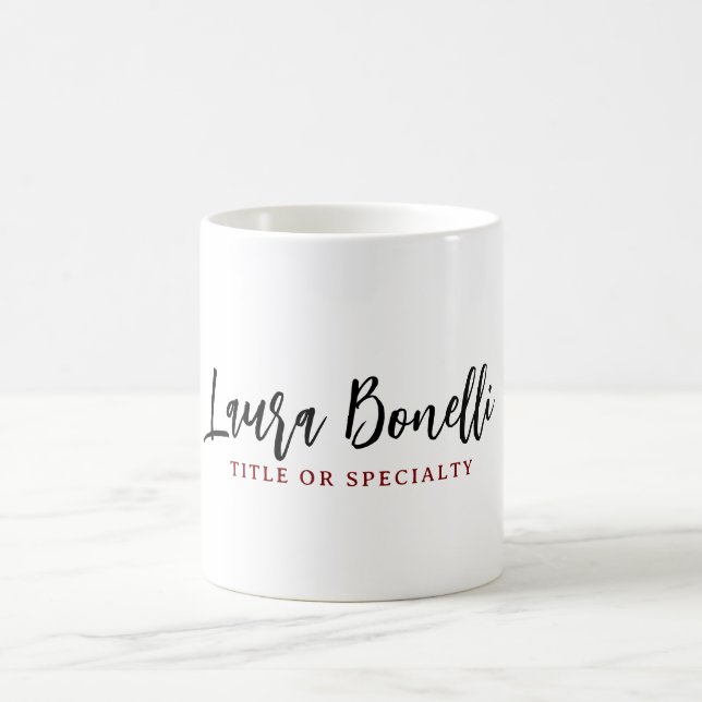 Minimalist Professional Handwrite Plain Name Title Kaffeetasse (Mittel)