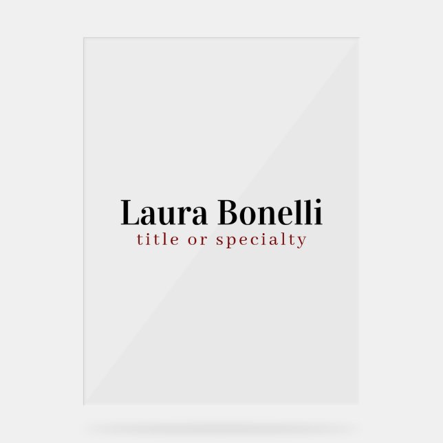 Minimalist Professional Modern Plain Name Title (Recto)