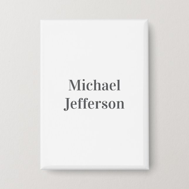 Minimalist Professional Modern Plain Name Title Button (Vorderseite)