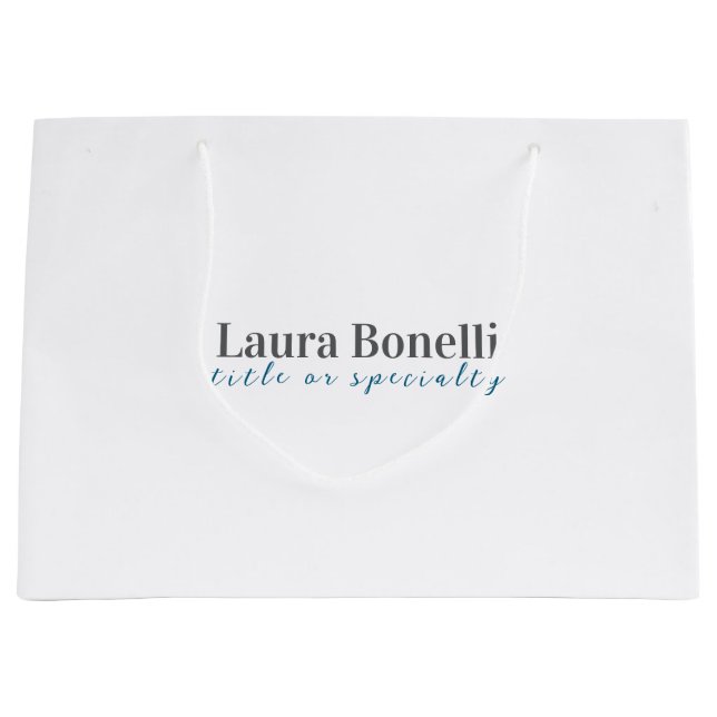 Minimalist Professional Modern Plain Name Title Große Geschenktüte (Vorderseite)