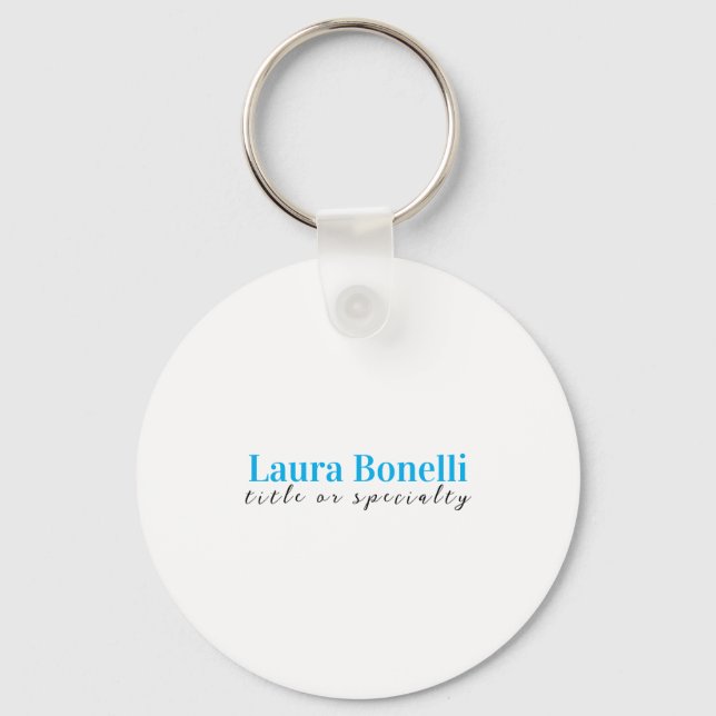 Minimalist Professional Modern Plain Name Title Schlüsselanhänger (Vorderseite)