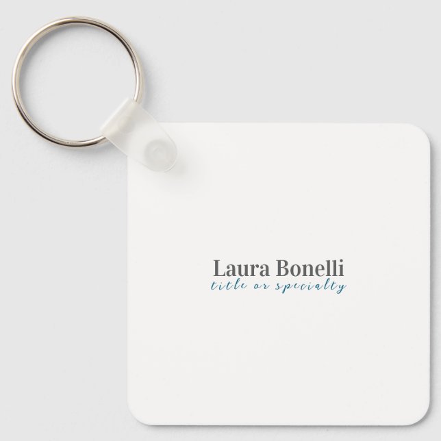 Minimalist Professional Modern Plain Name Title Schlüsselanhänger (Vorderseite)