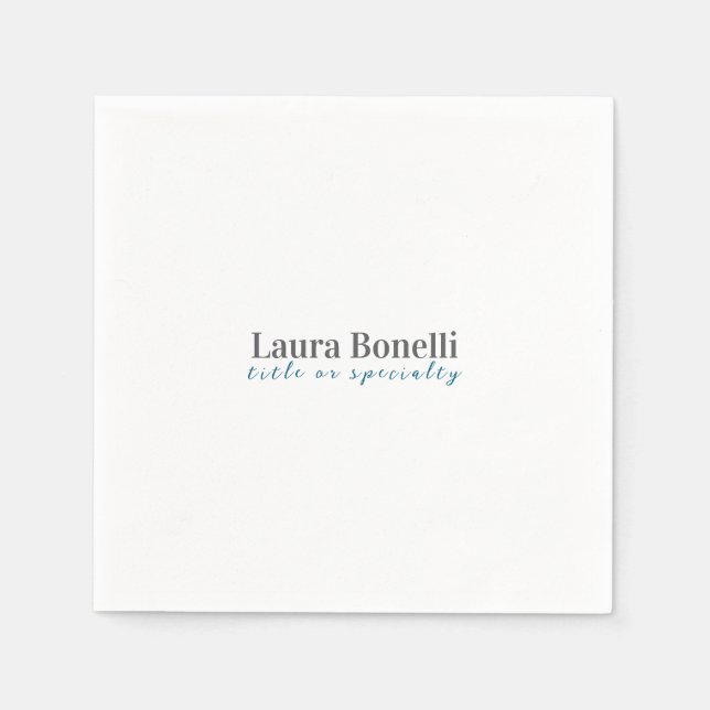Minimalist Professional Modern Plain Name Title Serviette (Vorderseite)