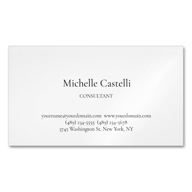 Minimalist Professional Unique Classical Custom Magnetische Visitenkarte (Vorderseite)