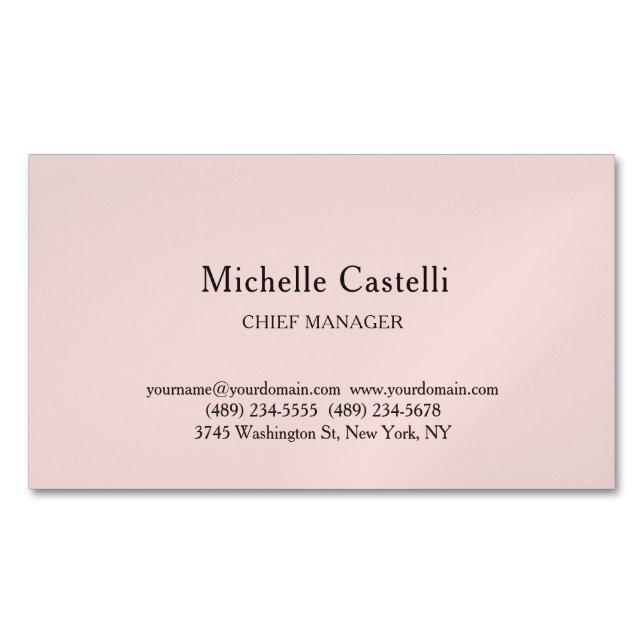 Minimalist Professional Unique Classical Pastel Magnetische Visitenkarte (Vorderseite)