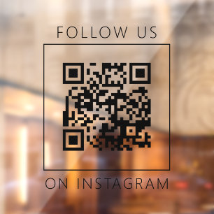 Minimalist QR-Code Folge uns auf Instagram Fensteraufkleber