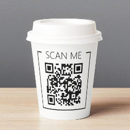 Minimalist QR Code Scan Me Business Pappbecher