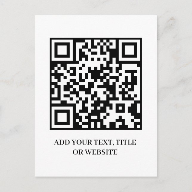 Minimalist QR | Moderne benutzerdefinierte Textges Postkarte (Vorderseite)