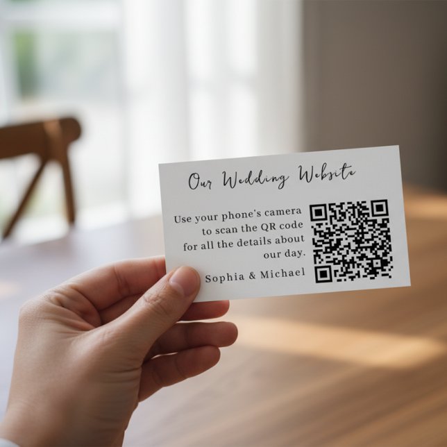  Minimalist QR Wedding Website Enclosure Card Begleitkarte (Von Creator hochgeladen)