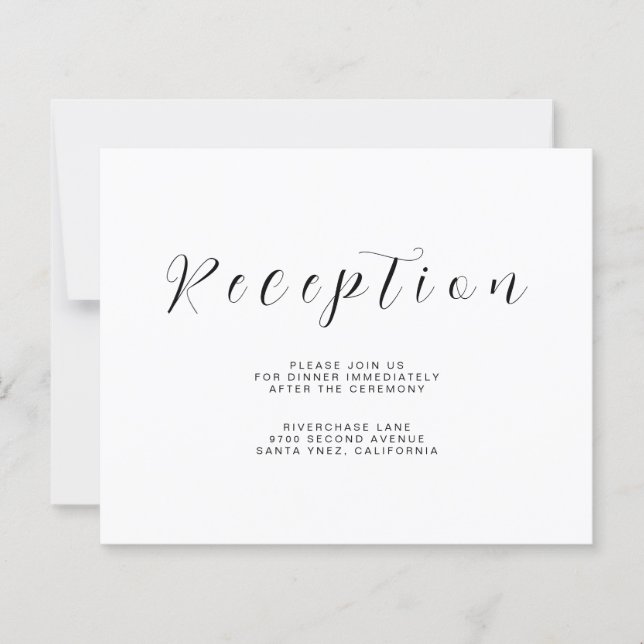 Minimalist Reception Information Insert Flyer (Vorderseite)