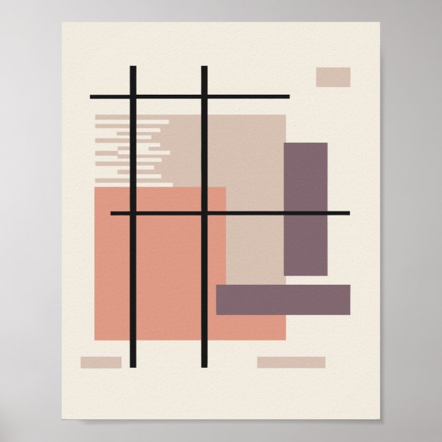 Minimalist Rectangular Forms in Balanced Layout Poster (Vorne)
