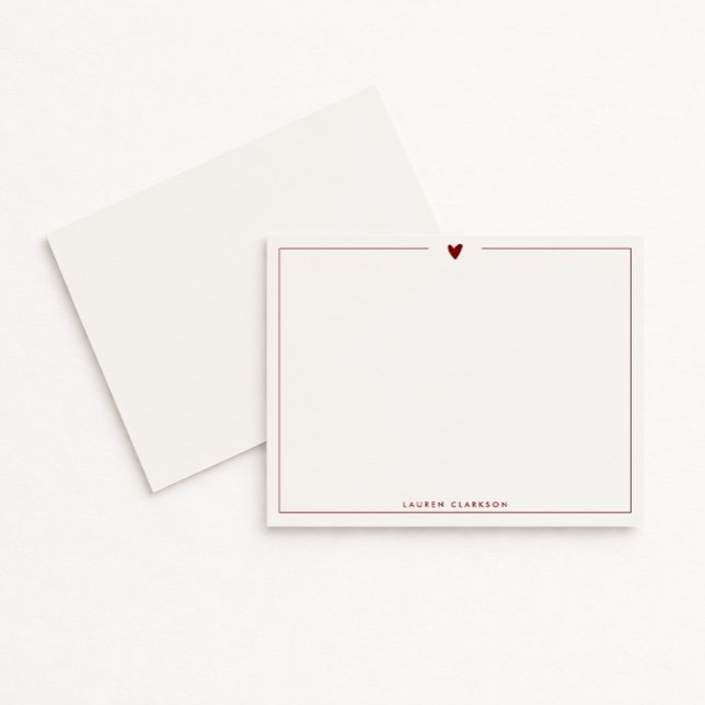 Minimalist Red Heart Stationery Note Card Einladung (Von Creator hochgeladen)