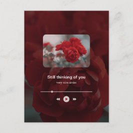 Minimalist Red Music Player Valentine's Day Feiertagspostkarte