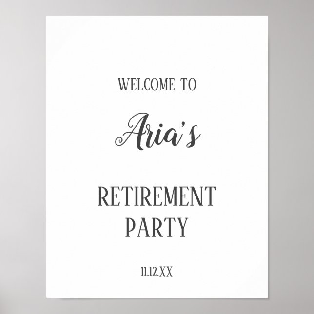 Minimalist Retirement Party Welcome Sign Poster (Vorne)