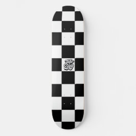 Minimalist Retro Checkered – Monochrome Streetwear Skateboard
