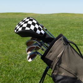Minimalist Retro Kariert – Monochrome Streetwear Golf Headcover