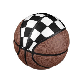 Minimalist Retro Kariert – Monochrome Streetwear Mini Basketball