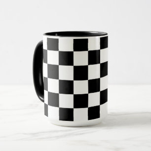 Minimalist Retro Kariert – Monochrome Streetwear Tasse