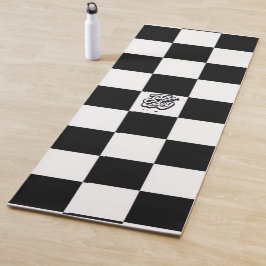 Minimalist Retro Kariert – Monochrome Streetwear Yogamatte