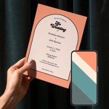 Minimalist Retro Orange Pastell Die Hochzeit Von