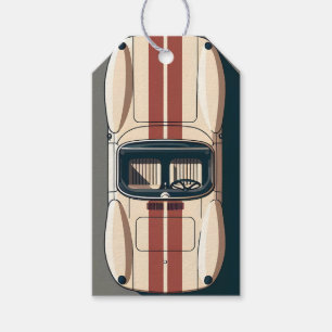 Minimalist Retro-Rennstreifen für Autos Geschenkanhänger