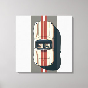 Minimalist Retro-Rennstreifen für Autos Leinwanddruck