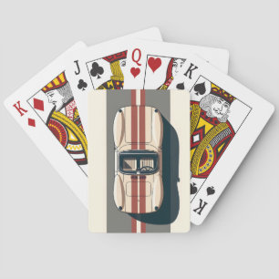 Minimalist Retro-Rennstreifen für Autos Spielkarten