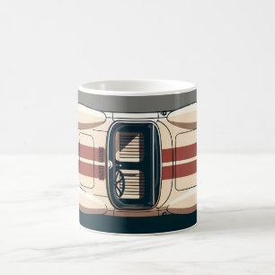 Minimalist Retro-Rennwagenstreifen Kaffeetasse