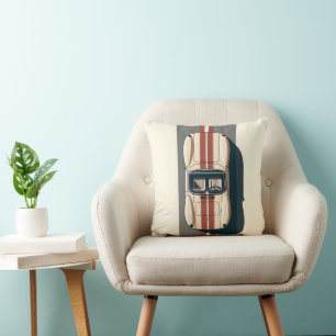 Minimalist Retro-Rennwagenstreifen Kissen