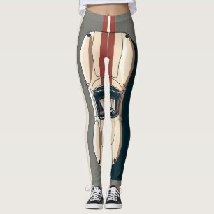 Minimalist Retro-Rennwagenstreifen Leggings
