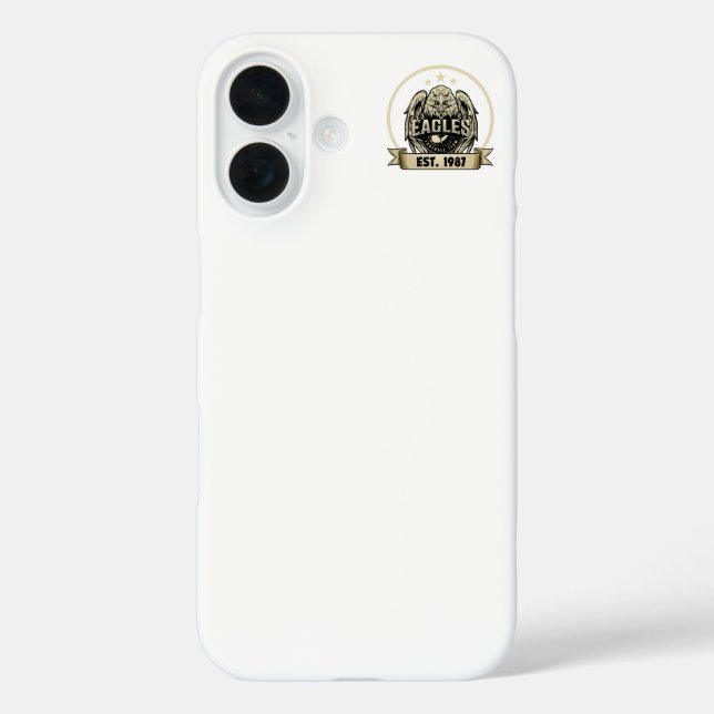 Minimalist Retro Style Checkerboard Dots iPhone 16 Hülle (Rückseite)