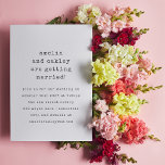 Minimalist Retro Typewriter Black White Wedding Einladung<br><div class="desc">Minimalist Retro Typewriter Black and White Wedding Invitation</div>
