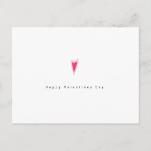 Minimalist Rosa Rotes Ditsy Valentins Herz Postkarte