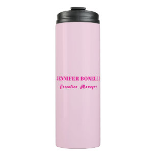 Minimalist rosa trendige personalisierte Namen anp Thermosbecher