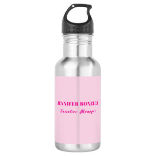 Minimalist rosa trendige personalisierte Namen Edelstahlflasche