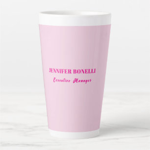 Minimalist rosa trendige personalisierte Namen Milchtasse