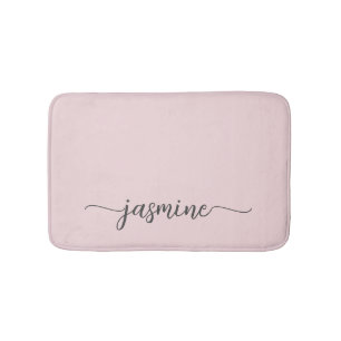 Minimalist rosafarbenes Mädchen-Monogramm-Namenssc Badematte