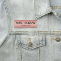 Minimalist Rose Gold Teacher Name |Custom Educator