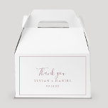 Minimalist Rose Gold Thank You Favor Box Geschenkschachtel<br><div class="desc">This minimalist rose gold thank you favor box is perfect for a simple wedding. The modern romantic design features classic rose gold and white typography paired with a rustic yet elegant calligraphy with vintage hand lettered style. Customizable in any color. Keep the design simple and elegant, as is, or personalize...</div>