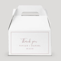 Minimalist Rose Gold Thank You Favor Box