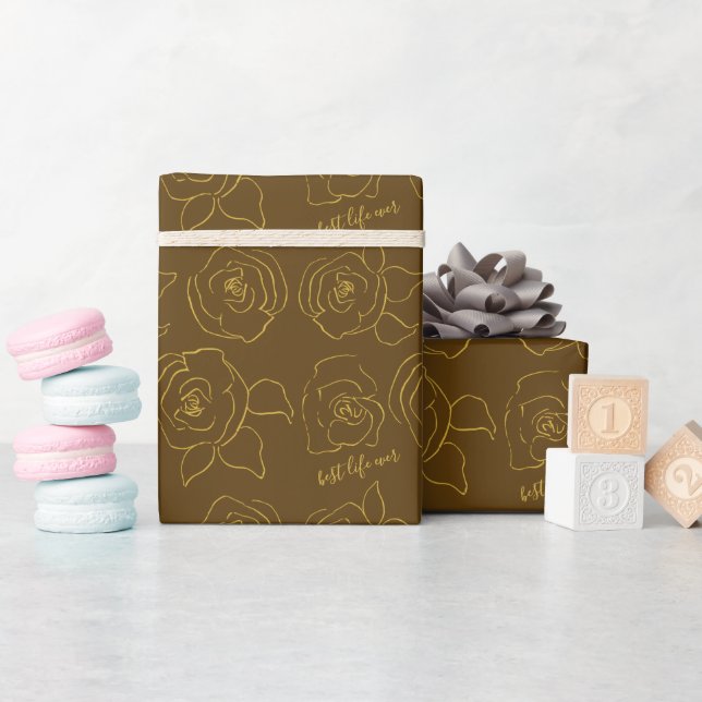 Minimalist roses customize best life ever geschenkpapier (Babyparty)