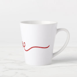 Minimalist Rot Schrift Liebe Kontinuierliche Linie Milchtasse