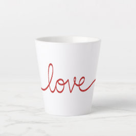 Minimalist Rot Schrift Liebe Kontinuierliche Linie Milchtasse