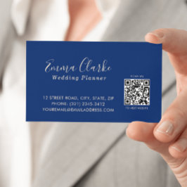 Minimalist  Royal Blue Scan Code Business Card Visitenkarte