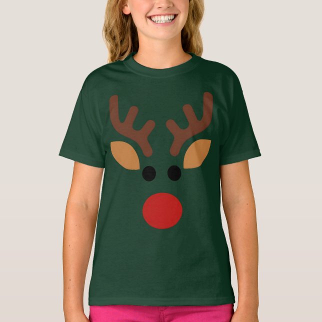 Minimalist Rudolph Reindeer T-Shirt (Vorderseite)