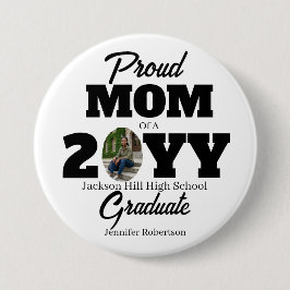 Minimalist Rund Weiße Stolze Mama Abschlussfeier Button