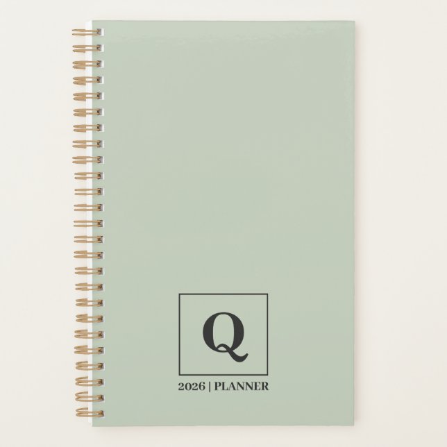 Minimalist Sage Green 2026 Planner (Devant)