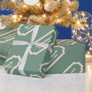 Minimalist Sage Green and Cream Formal Geschenkpapier