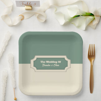 Minimalist Sage Green and Cream Formal Pappteller